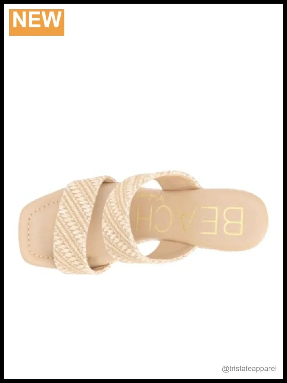 Synthetic Slide Sandals Platform Block Heel Double Strap Square Toe Casual